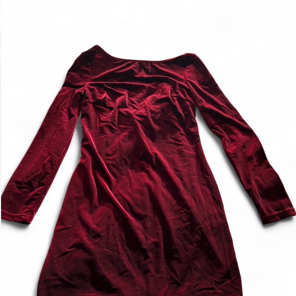 SHEIN Deep Red Long Sleeve Dress
